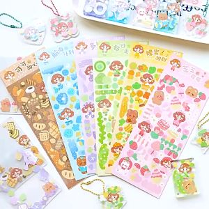 Eatkit Sticker Dekorasi Motif kartun  Stiker lucu Untuk Menghias Alat Tulis Motif Karakter
