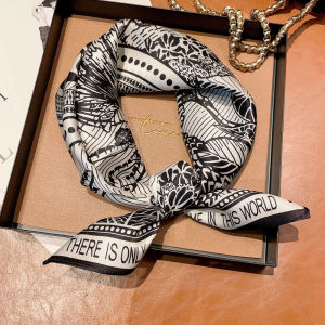 CHAOLIUTIJIE | Classic Black and White Silk Scarf 100% Silk