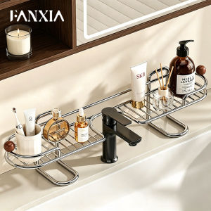 Stainless Steel Faucet Storage Shelf No Drill Standing Sink Organizer Heavy Duty Moisture Resistant Bathroom Counter 수전 선반