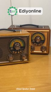 Rechargeable Wooden Nostalgic FM Radio Bluetooth USB Mp3 Player Speaker Wireless Bass Player Retro Backlight 收音机