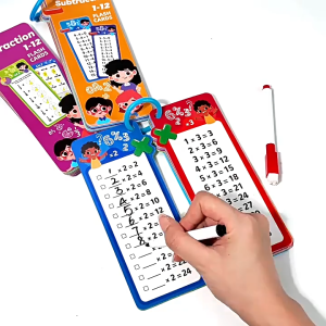 Digital Learning Flash Cards Addition Subtraction Multiplication Division Fraction Math Formula Memory 15 Cards Two Erasable Pen Learning Toys