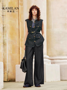 Kamilan High Waist Wide Leg Casual Pants Womens Straight Cut Slimming Linen Trousers Fashionable Versatile Autumn New Arrival