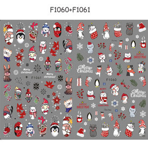 Christmas Snowman Snowflakes Nail Art Stickers Cartoon Santa Claus Elk Christmas Decal DIY Manicure Decals