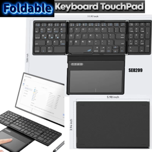 Foldable Bluetooth Keyboard Portable Full Size Folding Keyboard with Touchpad