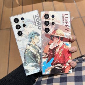 Magnetic Cute Cartoon One Piece Luffy Zoro Shockproof Cases for Samsung S25Ultra S23Ultra S22Ultra S24Ultra ZoroLuffy Phone Case for S25Edge S25Plus S24Plus Note20Ultra Note10Plus S21FE S20FE S23E S24FE A56 A36 A26 A16 A06 A55 A35 A15 A05s A54 A34 A24 A14