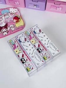 Sanrio | 1pc Hello Kitty desktop Storage Box Rectangular Transparent Uncovered Storage Box for Jewelry and Cosmetics