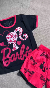 Setelan Barbie Anak Perempuan – Kaos Lengan Pendek & Hotpants Ready Usia Anak 3 Bulan-5 Tahun Terbaru