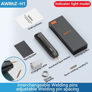 AWithZ Portable Spot Welder DIY Handheld Spot Welding Machine 90 Gears Adjustable Spot Welding Machine for 18650 Lithium Battery