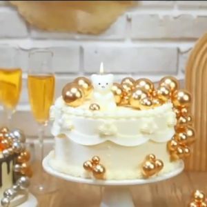 20Pcs Cake Decoration Foam Balls Gold Cake Toppers Balls Mixed Size Cake Topper for Birthday Wedding Anniversary