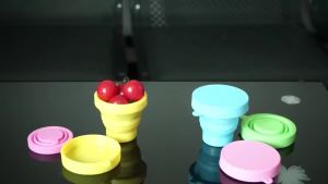 Portable Silicone Folding Cups Outdoor Collapsible Retractable Water Cup 300ml