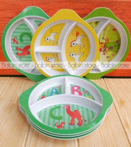 Balbin | promo 1 pcs piring sekat ukuran 9"melamine ware - food grade - karakter kartun | bayar di tempat (COD)