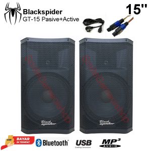 Speaker Black Spider Active+Passive GT-15 15 Inch 1 Pasang Free Microphone Speaker Bluetooth Untuk Karaoke Speaker Outdoor Dan Indoor Suara Mantap Dengan Garansi 1 Tahun - Lazada