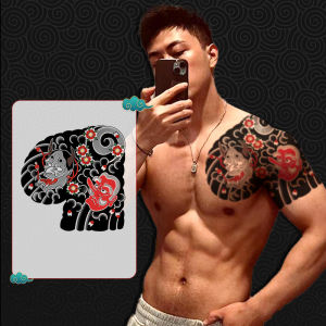 Sai MAGIC TATTOO ใช้งานได้นานถึง2สัปดาห์สติ๊กเกอร์รอยสักรอยสัก ปลอมชั่วคราวคงทนกันน้ำ