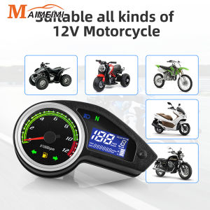 Universal Motorcycle Speedometer Digital Dash With 12000RPM Taachometer Odometer Fuel For Brazil GY200 For All 12V Motorcycle