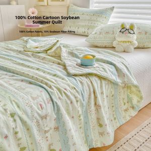 NAIYOUCHENG | Cartoon Printed Cotton Summer Thin Quilt Washable