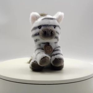 Cute Animal Plush Stuffed Toy Brown Tag on Chest 6 Designs Soft Fluffy Comfort Plushie Birthday Gift 18cm for Kids Adults