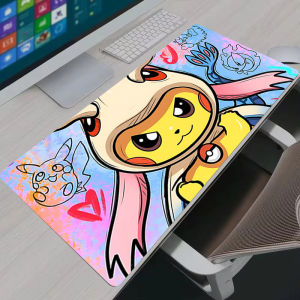 Bandai | Tấm Lót Chuột Chơi Game Cỡ Lớn Cosplay P-Pikachu Anime Thảm Bàn Làm Việc Bằng Cao Su Phụ Kiện Bàn Phím Laptop Kích Thước 600x300mm - 900x400mm