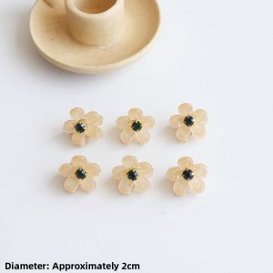 Ultra Mini Black Hair Clip Flower Decorated Hair Gripper for Short Hair Transition Period Essential Hair Accessories