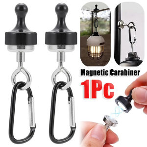 Multifunctional Magnet Hook Outdoor Tent Camping Light Hook Camping Climbing Snap Clip Aluminum Alloy Carabiner Keychain D Type Lock Hanging Buckle