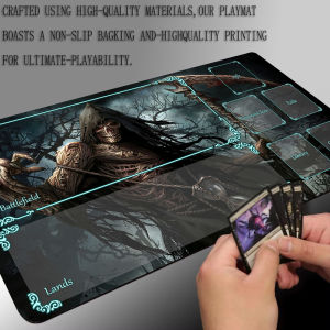 Magic Card Playmat with zone Terrifying Skeleton Man Death God MTG playmat gathering game mat Desk Mat Commander Battle playmat