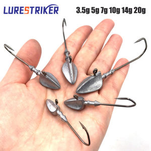 Lurestiker 20pcs 3.5g 5g 7g 10g 14g 20g soft lure bait fishhook  triangle jigging head hooks  hard metal bait crank bass hooks