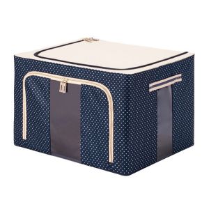 Hộp Đựng Quần Áo Chăn Màn Khung Sắt Cao Cấp Loại To 66 Lít- Túi đựng chăn khung sắt