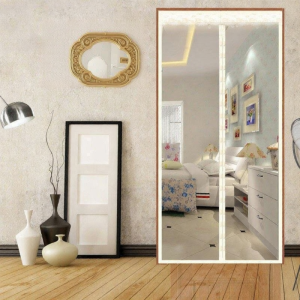 Windproof Thermal Insulation Kitchen Oil-proof Transparent Door Curtain Magic Tape