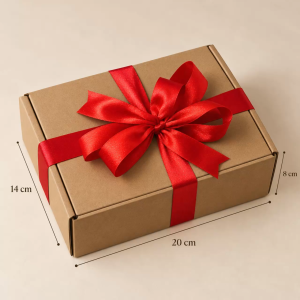 Samting PH Gift Box 20x14x8 cm Brown Paper Gift Packaging Box with Satin Ribbon