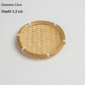 (Ce14)Handwoven Natural Bamboo Tray Sturdy Eco Friendly For Storage Serving Home Decor