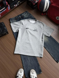LIUBU | Gray Patchwork Boxy Short Sleeve T-shirt