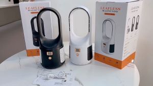 Keromee 6-gears Bladeless fan strong wind USB rechargeable multi-function air circulation fan child-safe living fan Portable floor fan