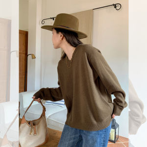 Wool V-Neck Lazy Style Womens Sweater