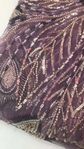 Vải Ren Lưới Pháp Nhung Cao Cấp Đính Sequin Chất Liệu Ren Châu Phi Cao Cấp 2026 Dành Cho Váy Cưới Nữ Rộng 120cm