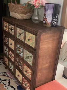 American Painted Solid Wood Sideboard Minimalist Living Room Multi-Function Storage Cabinet Entrance Cabinet Large Capacity Kitchen Storage Cabinet