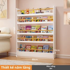 Kệ Sách Treo Tường Đa Cấp cho Trẻ Em Gỗ Nguyên Miếng