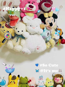 Childrens Room Wall Decor Toy Storage Net Bag Plush Doll Organizer Hanging Bag Soft Cozy Storage Solution for Playthings