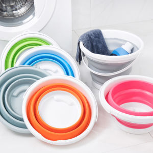 Collapsible Bucket for  Car Washing 2.6 Gallons (10L) Round Foldable Bucket for Fishing Camping Outdoor Portable Bucket with Handle