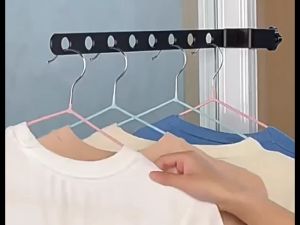 8 Hole Clothes Drying Rack Metal Foldable Rotary Clip-on Hanger Holder,for Laundry Room Balcony Window Frame