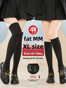 plus Size Long Tube Socks for Women Black over Knee Thick Leg High Tube Socks Summer Moisture Wicking Home Comfort Stockings