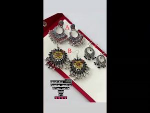 NEW ARRIVAL SILVER OXIDE SIMPLE AND BEAUTIFUL EARRINGS FOR WOMEN READY STOCK