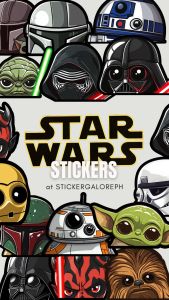STAR WARS PEEKER STICKERS WATERPROOF AND SCRATCH PROOF | DARTH VADER | BABY YODA | PREMIUM STICKER