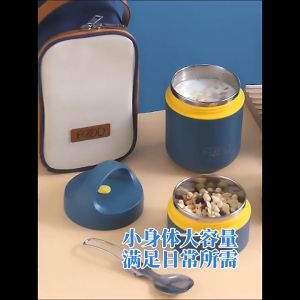 MIZONA 680ml 2 Layer 304 Stainless Steel Thermal Lunch Box Container And Portable Insulation Lunch Bag