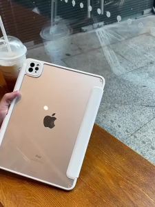 For iPad Air 11 M3 Case 2025 Acrylic Clear Back Hard Cover Tri-folding Stand Case For iPad Air 11 M2 2024 Tablet Cover Coque