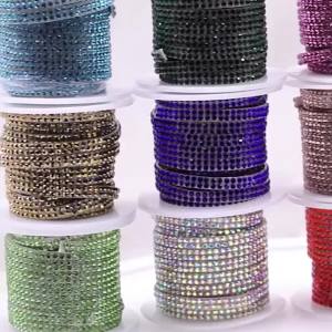 5 Yards Self-Adhesive Rhinestone Strip Tape 2 Rows Crystal Diamond Ribbon Sticker for DIY Crafts Car Wedding Clothing Hat Decor