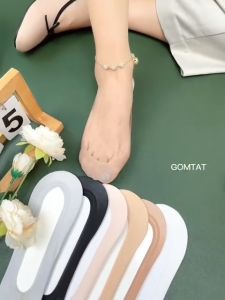 Tất nữ đi giày lười GOMTAT vớ lười nữ có đệm silicon chống tuột gót chất liệu cotton mềm mại hút ẩm khử mùi - TNBB-1DOI