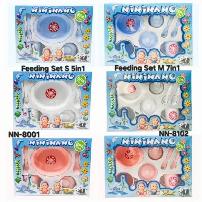Nininano Feeding Set 7in1 5in1 Alat Makan MPASI Bayi Anak Kado Lahiran Ulangtahun Anak