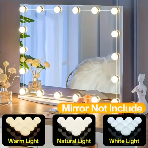 Hollywood Vanity Mirror Lights Kit with 10/12 Dimmable Bulbs LED Makeup Lighting Strip for Dressing Table Plug in Power Supply