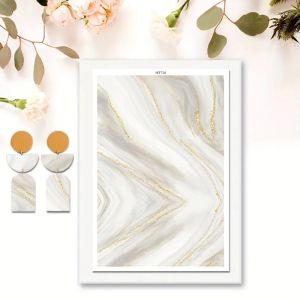 Marble Texture Pattern Polymer Clay Watercolor Transfer Paper Pottery Earrings Jewelry Soluble Disposable Sticker Tools
