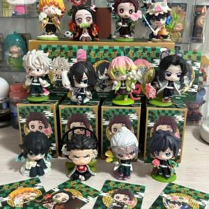 Bandai | Demon Slayer Tanjiro Kamado Nezuko Anime Cartoon Figure Blind Box Creative Personalized Statue Model Ornament Surprise Gift Box