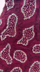 OLEVO | 2026 Handmade Beaded Lace Fabric France Sequins Embroidery 3D Beads Nigerian Bridal Mesh Lace Fabric for Sewing AT2934